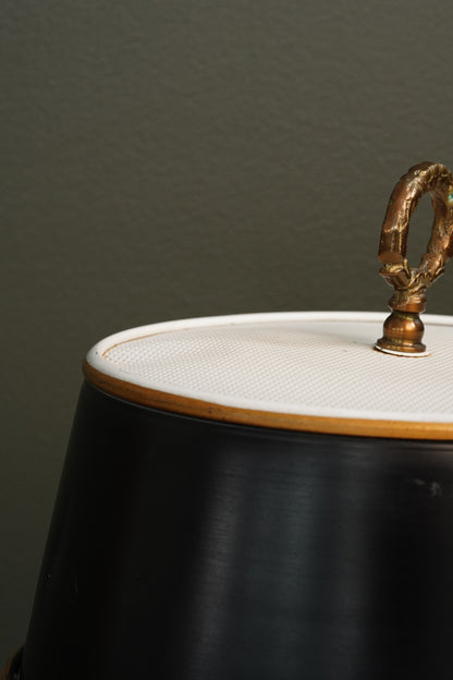 French Bouillotte-Style Lamp with Black Tole Shade