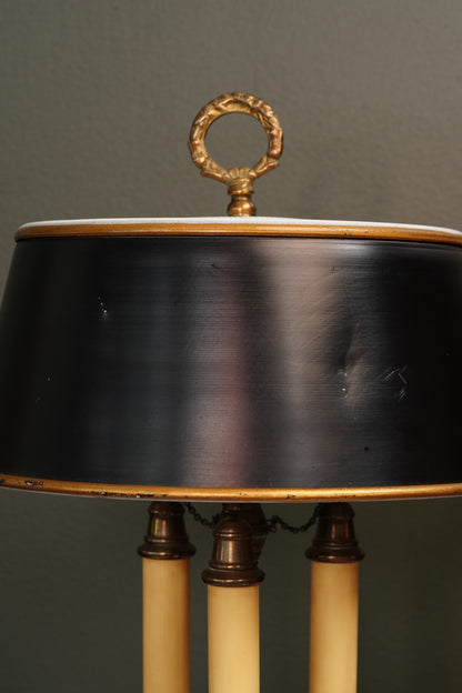 French Bouillotte-Style Lamp with Black Tole Shade