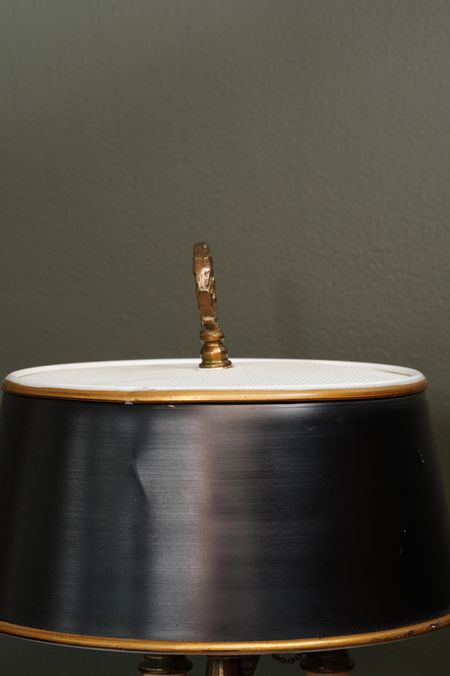 French Bouillotte-Style Lamp with Black Tole Shade