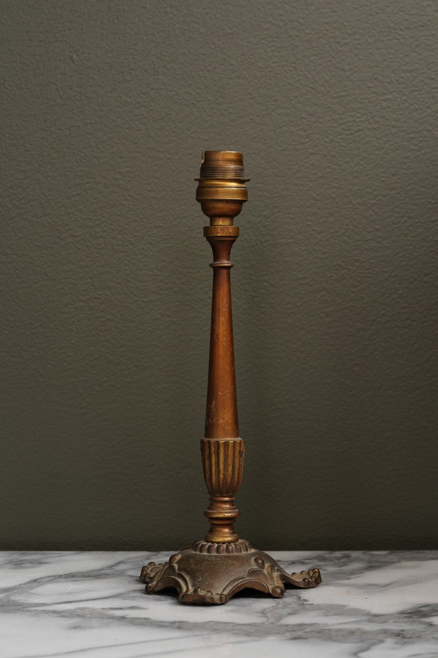 Antique French Brass Table Lamp, Louis XVI Revival