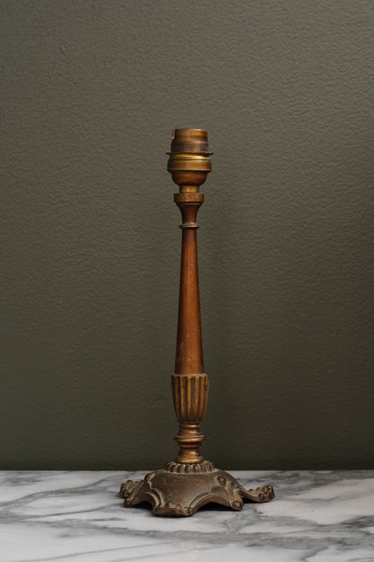 Antique French Brass Table Lamp, Louis XVI Revival
