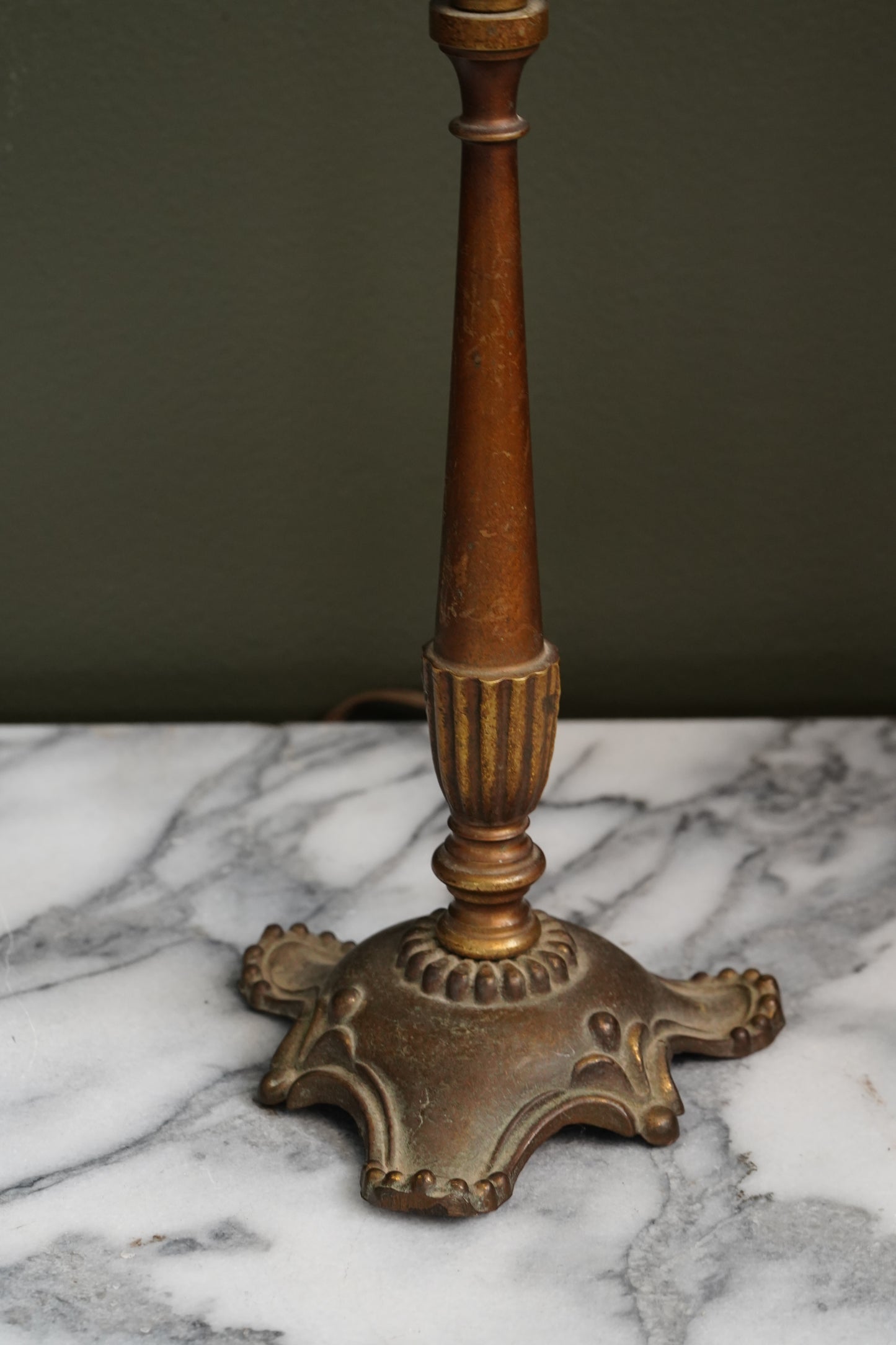 Antique French Brass Table Lamp, Louis XVI Revival