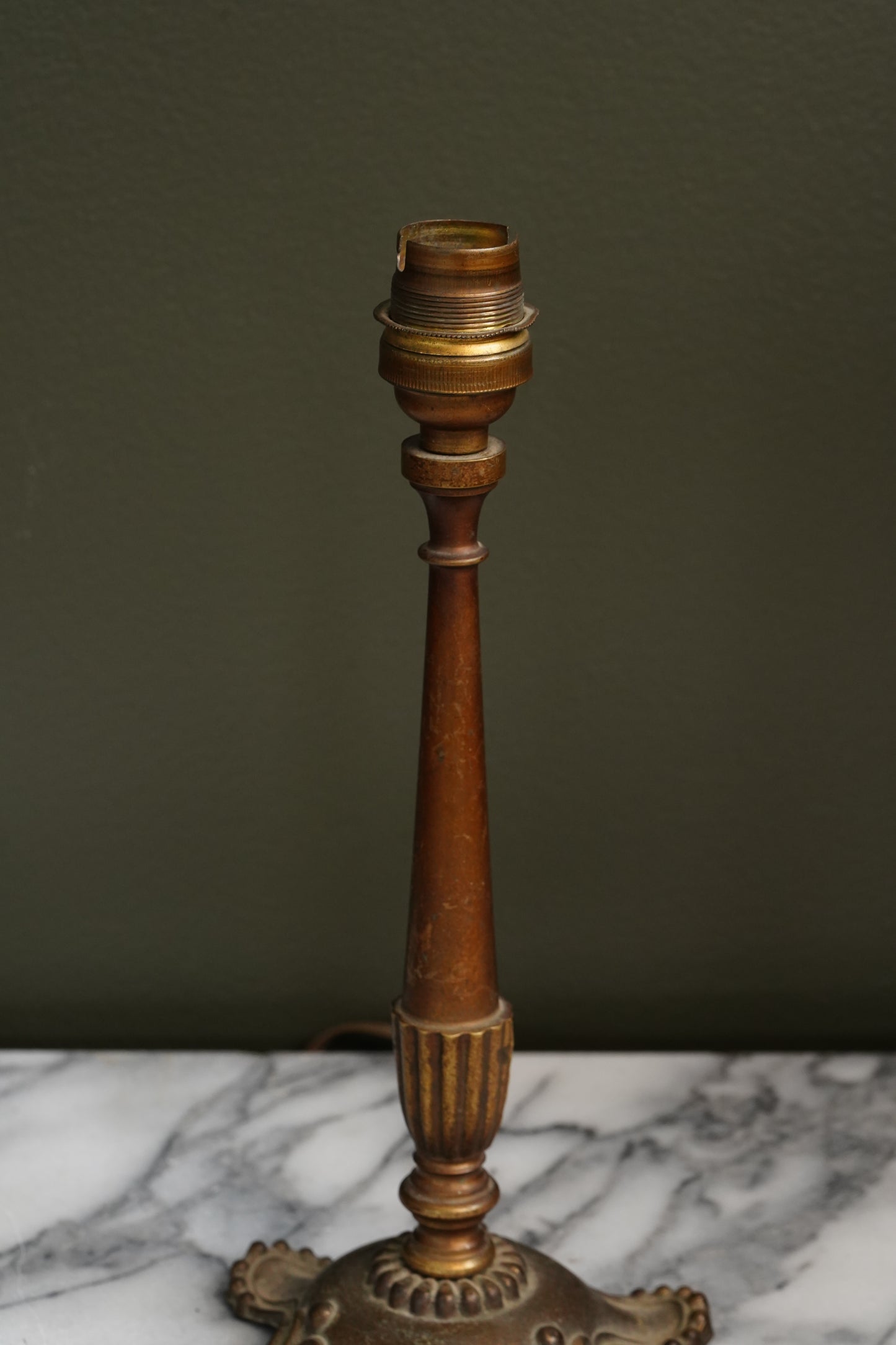 Antique French Brass Table Lamp, Louis XVI Revival