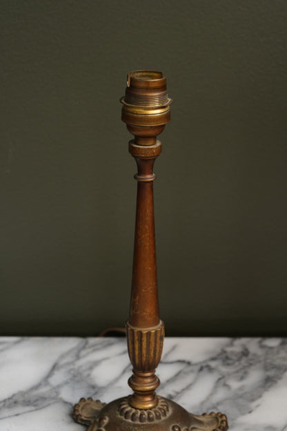 Antique French Brass Table Lamp, Louis XVI Revival