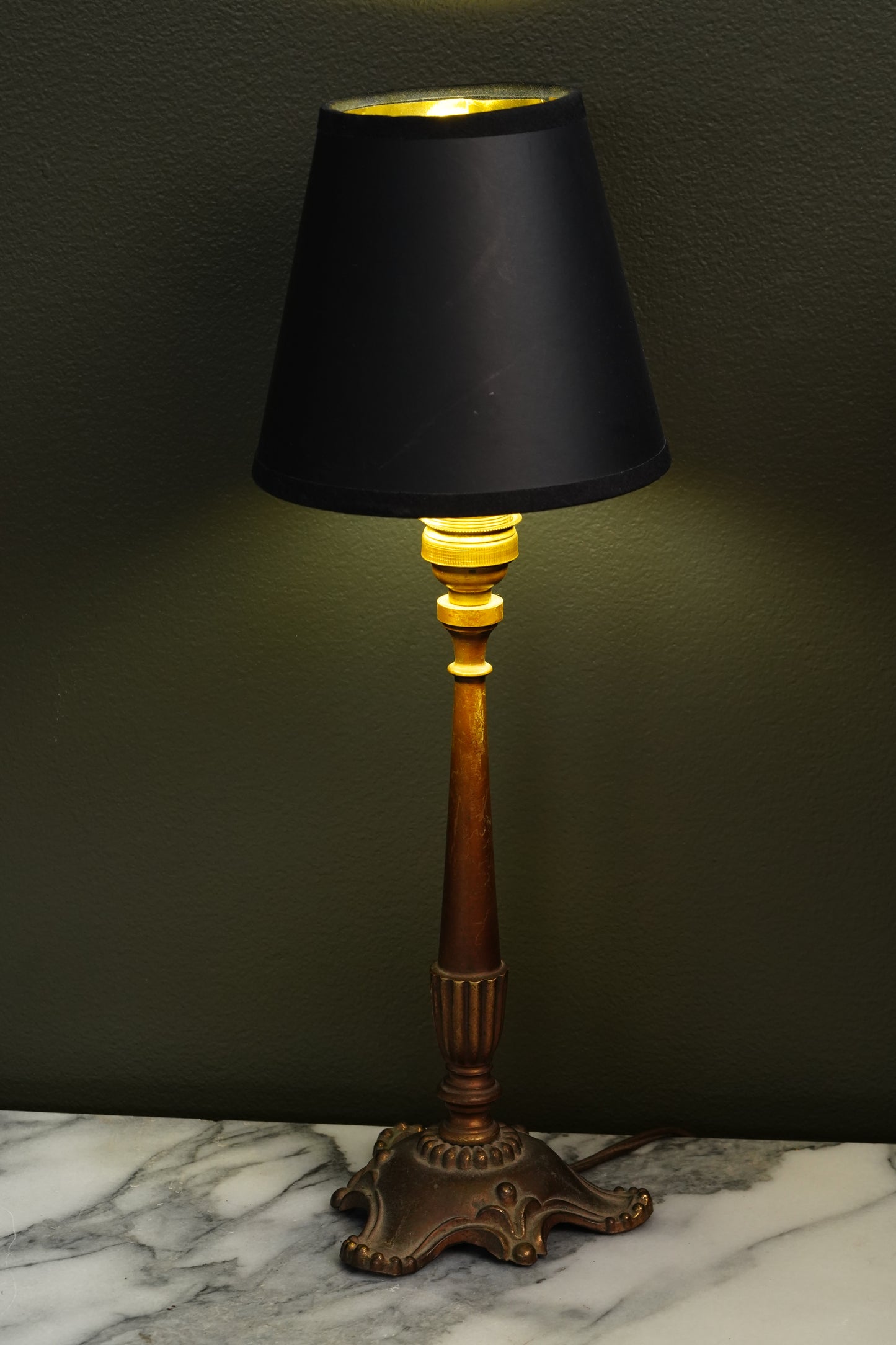 Antique French Brass Table Lamp, Louis XVI Revival