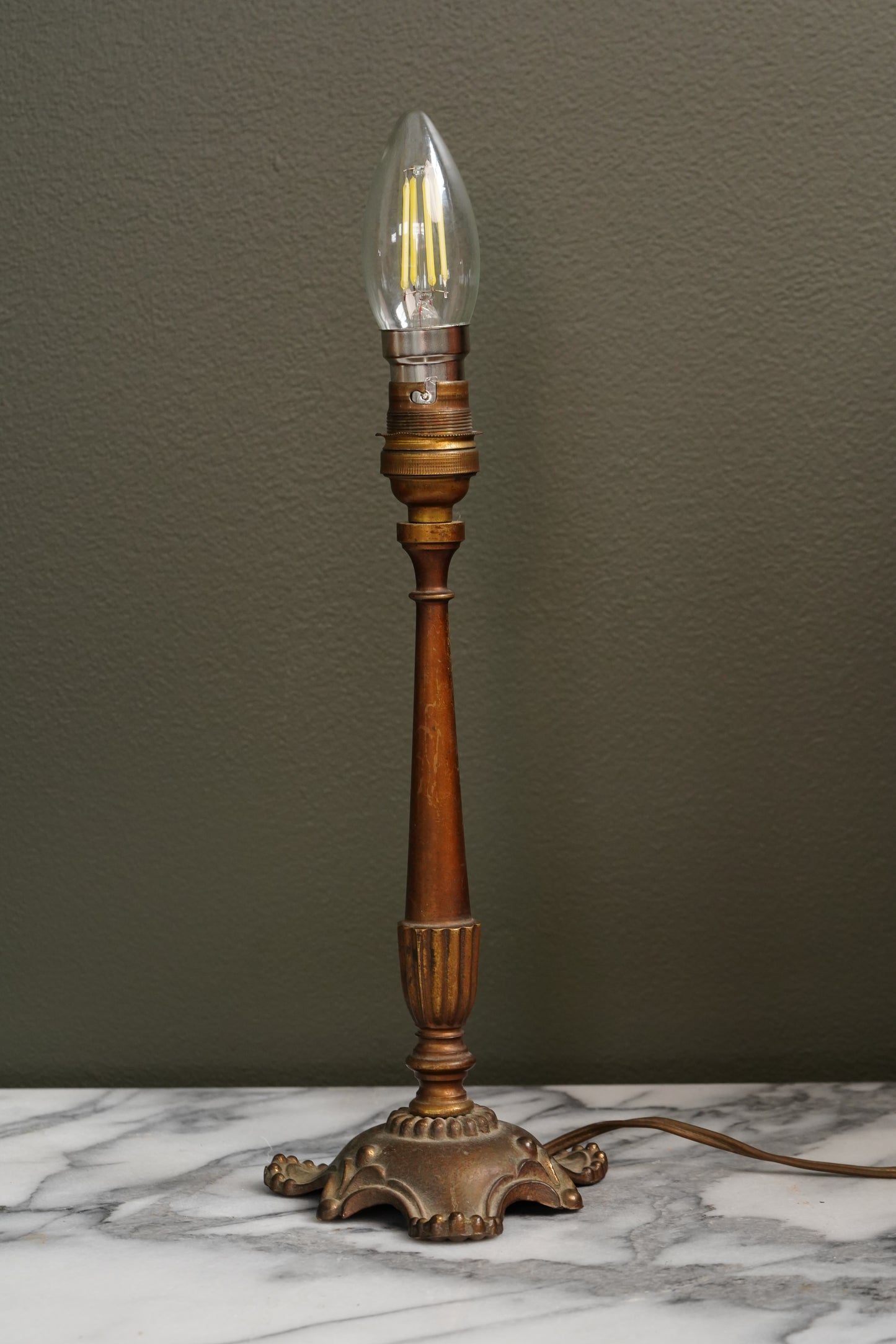 Antique French Brass Table Lamp, Louis XVI Revival