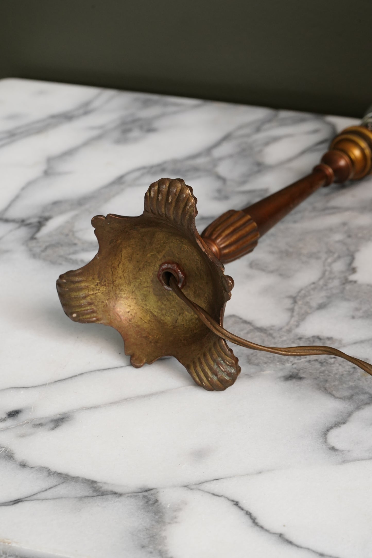 Antique French Brass Table Lamp, Louis XVI Revival