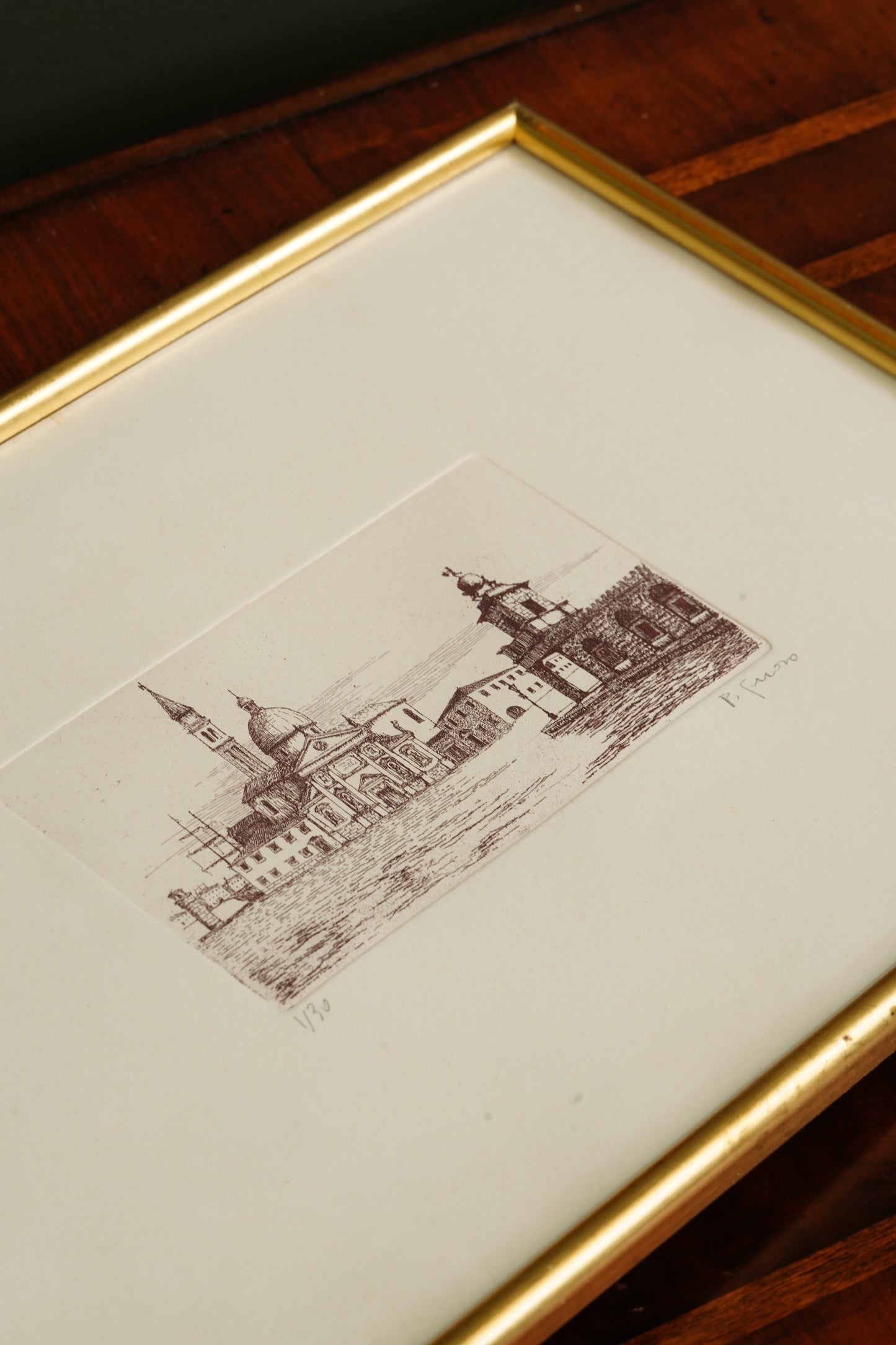 Pair of Italian Venetian Veduta Etchings, Signed and Numbered, 20th Century
