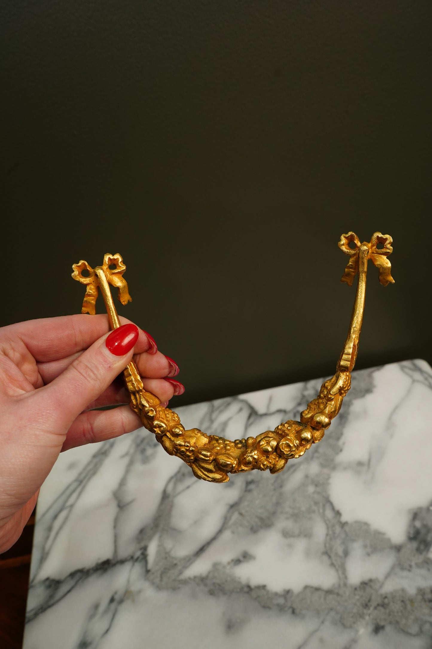 Antique French Gilt Bronze Garland Salvage