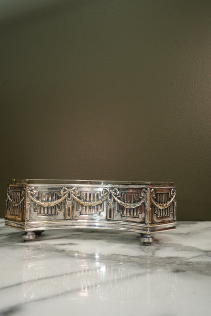 Antique Silverplate Demilune Jardinieres - Pair