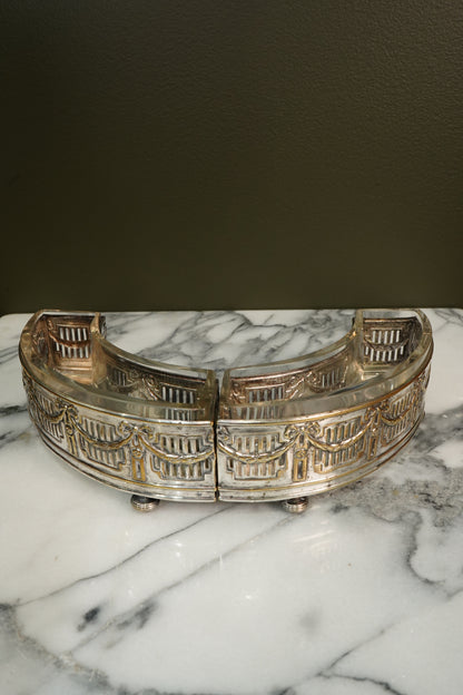 Antique Silverplate Demilune Jardinieres - Pair
