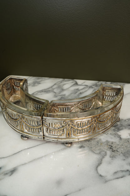 Antique Silverplate Demilune Jardinieres - Pair