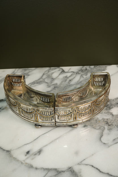Antique Silverplate Demilune Jardinieres - Pair