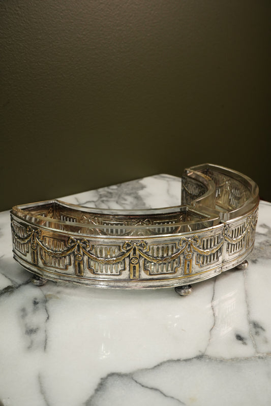 Antique Silverplate Demilune Jardinieres - Pair