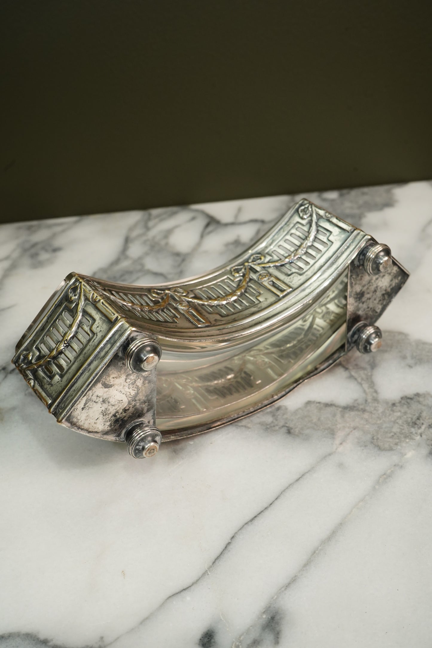 Antique Silverplate Demilune Jardinieres - Pair