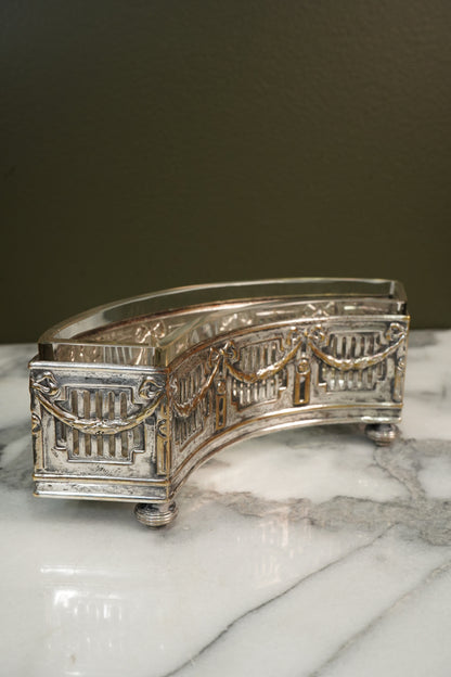 Antique Silverplate Demilune Jardinieres - Pair