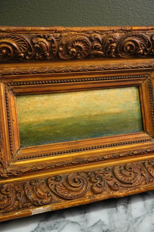 19th C French Tonal Seascape Oil on Panel