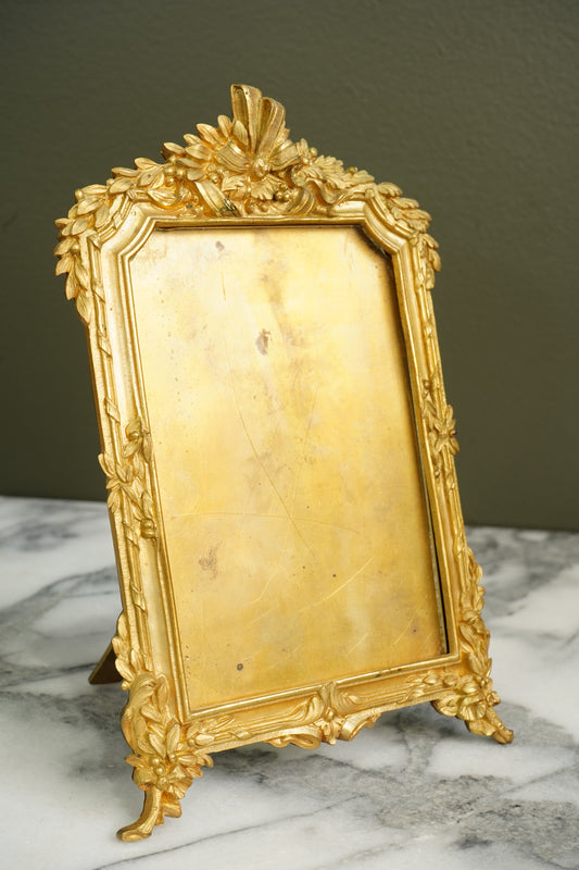Antique French Gilt Bronze Picture Frame, Louis XVI Style