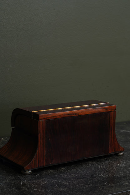 Antique Rosewood Sarcophagus Tea Caddy