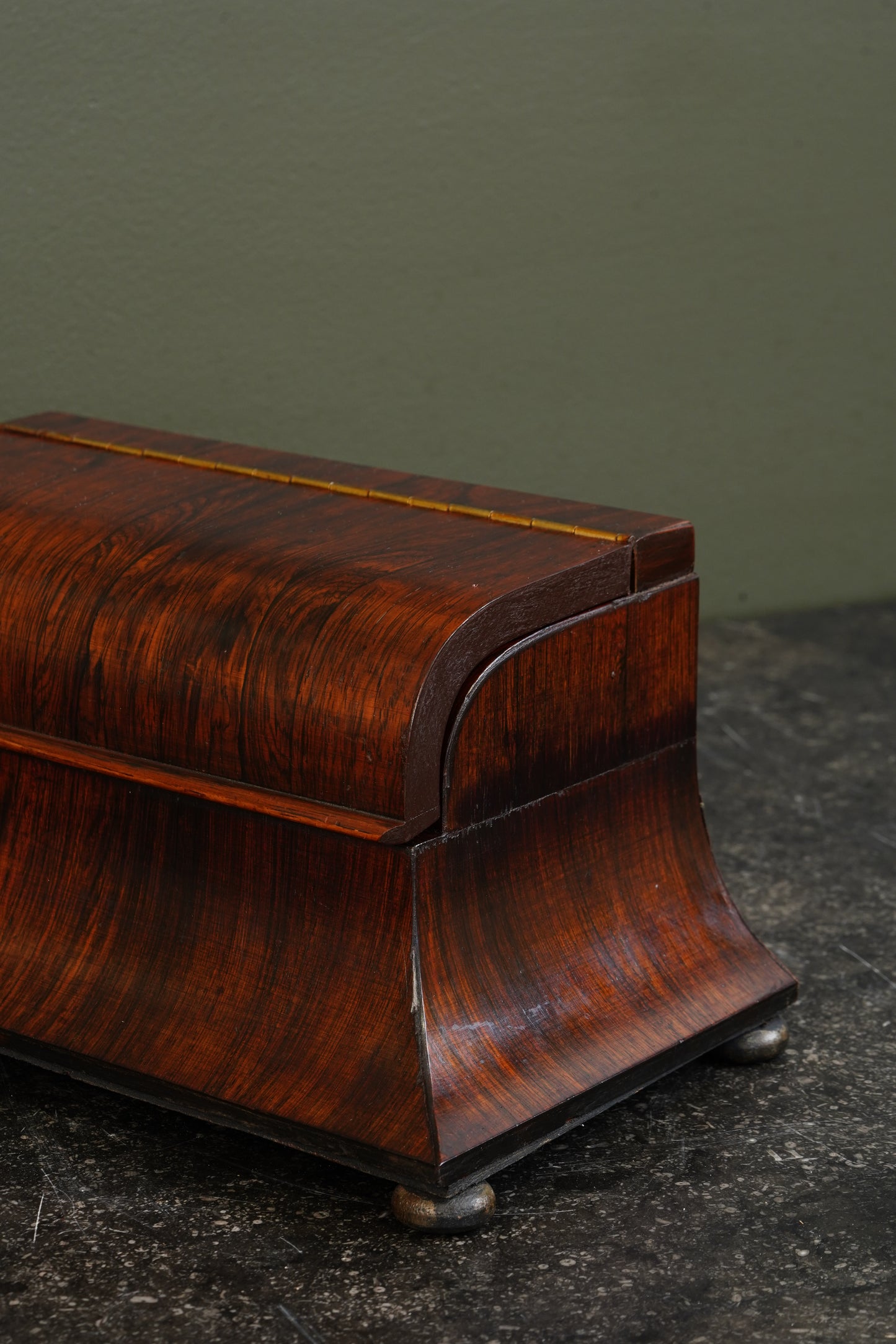 Antique Rosewood Sarcophagus Tea Caddy