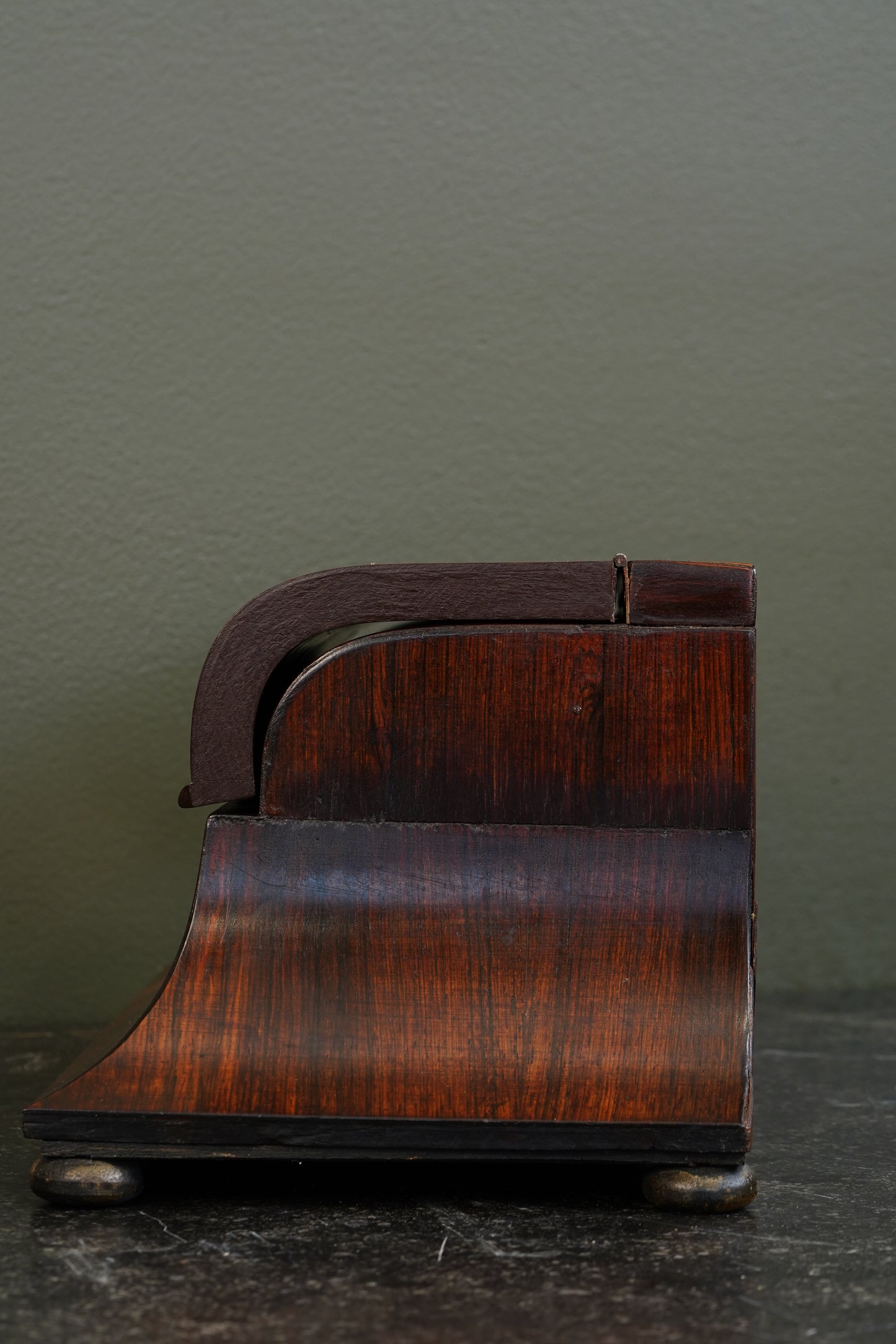 Antique Rosewood Sarcophagus Tea Caddy
