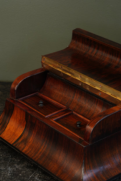 Antique Rosewood Sarcophagus Tea Caddy