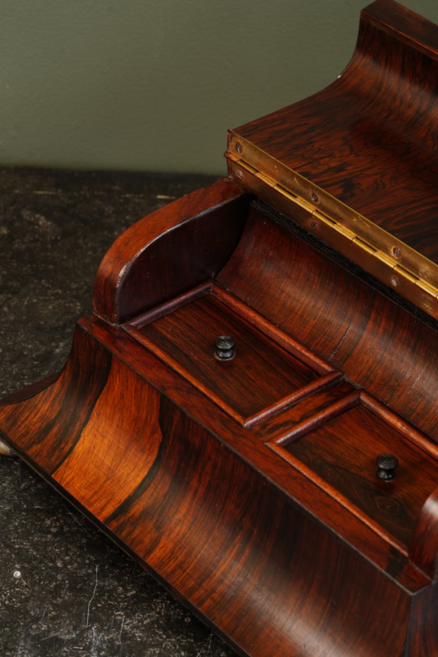 Antique Rosewood Sarcophagus Tea Caddy