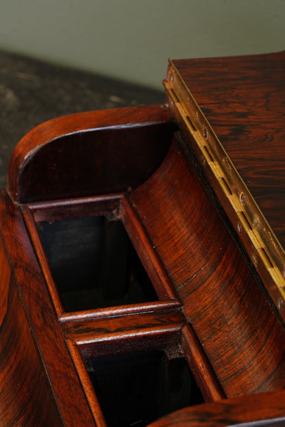 Antique Rosewood Sarcophagus Tea Caddy