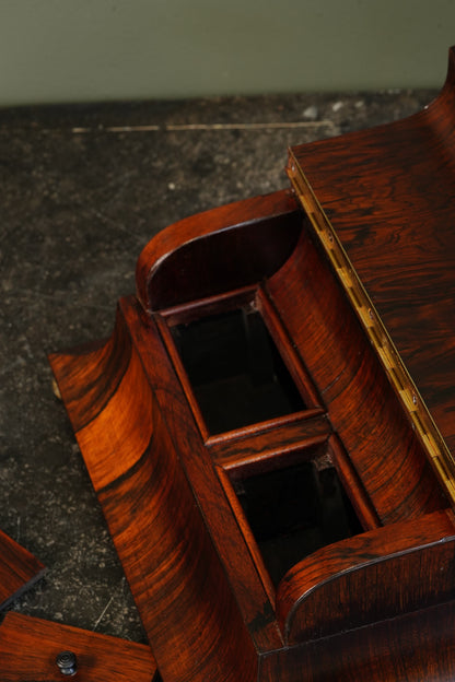 Antique Rosewood Sarcophagus Tea Caddy