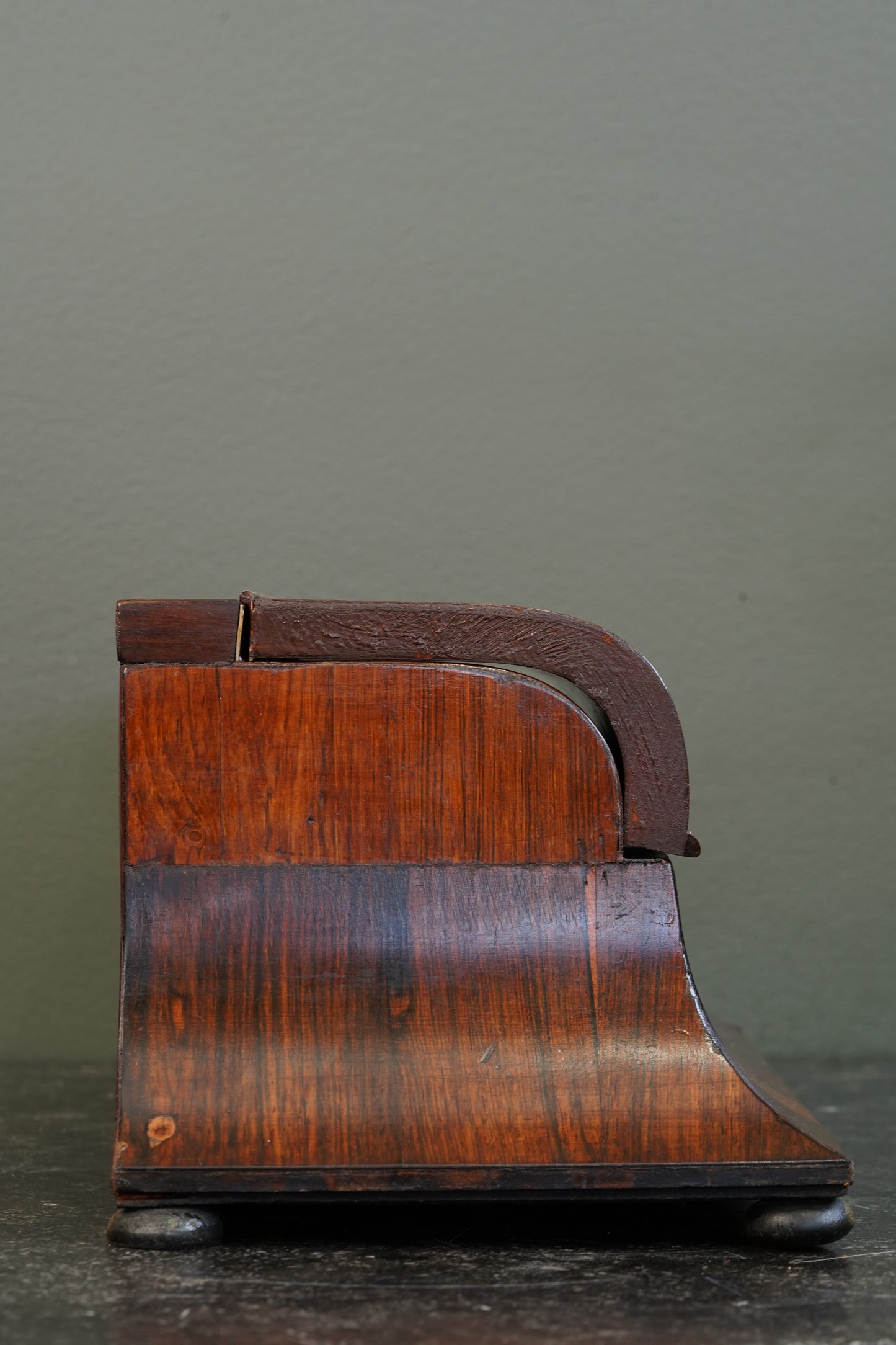 Antique Rosewood Sarcophagus Tea Caddy