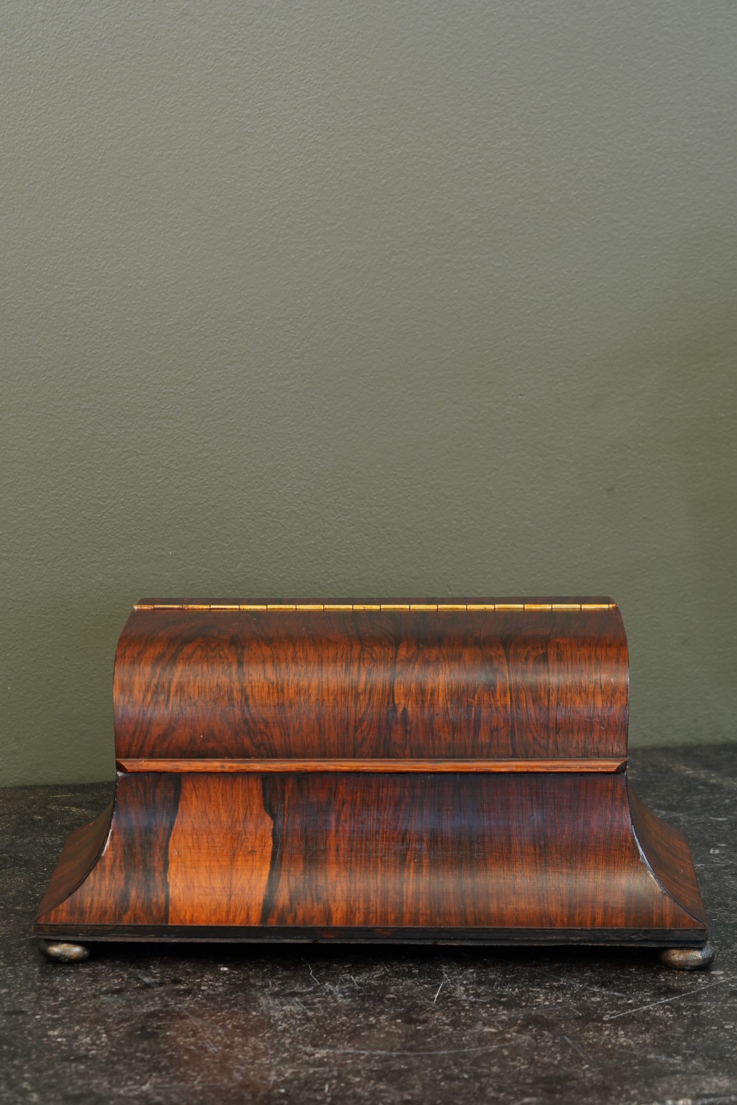 Antique Rosewood Sarcophagus Tea Caddy