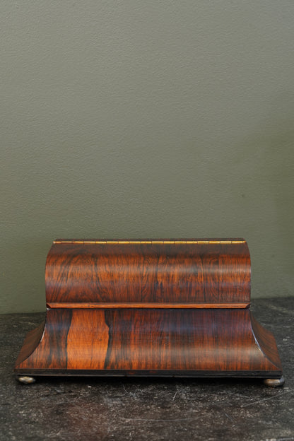 Antique Rosewood Sarcophagus Tea Caddy