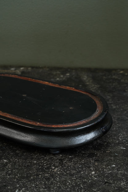 Antique French Ebonized Oval Display Stand, Circa 1880