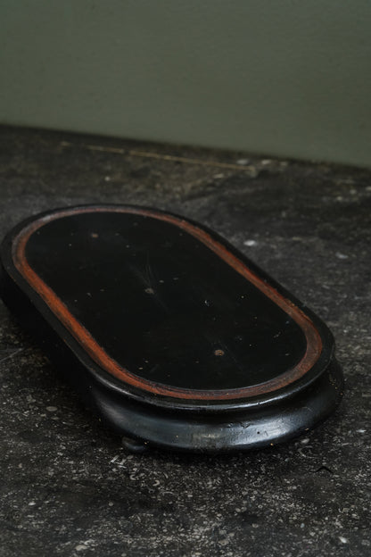 Antique French Ebonized Oval Display Stand, Circa 1880