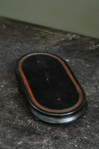 Antique French Ebonized Oval Display Stand, Circa 1880