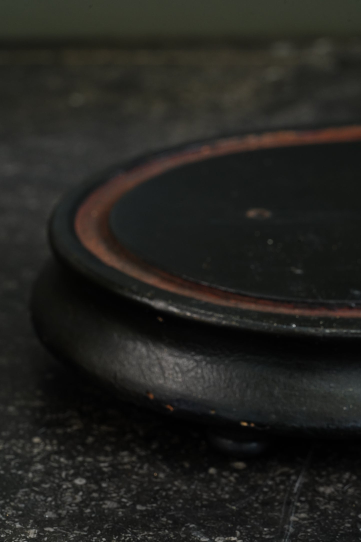 Antique French Ebonized Oval Display Stand, Circa 1880