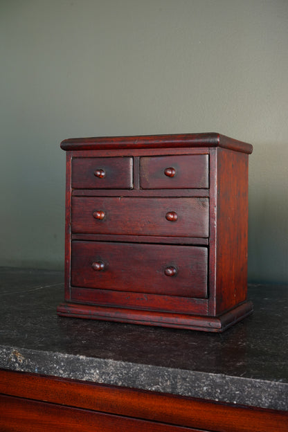 Victorian English Miniature Mahogany Chest of Drawers, Ca. 1870