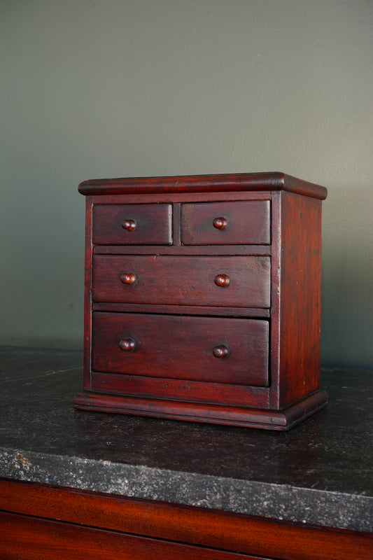 Victorian English Miniature Mahogany Chest of Drawers, Ca. 1870