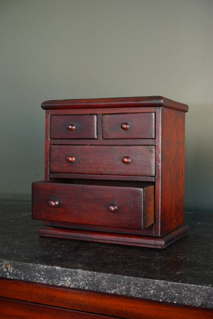 Victorian English Miniature Mahogany Chest of Drawers, Ca. 1870