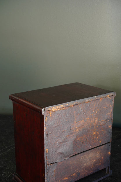 Victorian English Miniature Mahogany Chest of Drawers, Ca. 1870