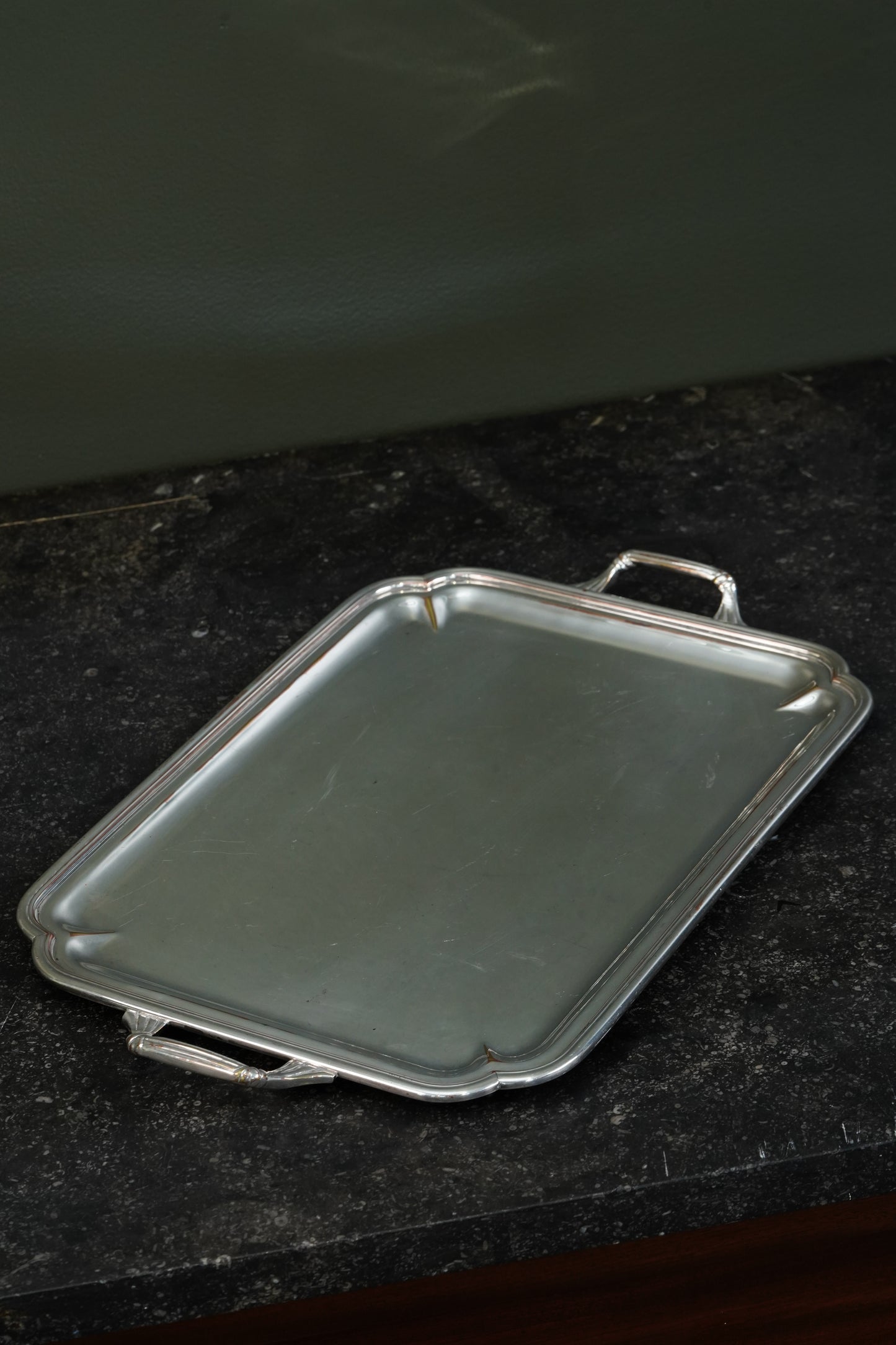 Christofle Silverplate Two-Handled Tray, Art Deco, Circa 1935