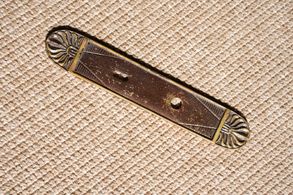 Antique Cast Brass Door Back Plate with Keyhole