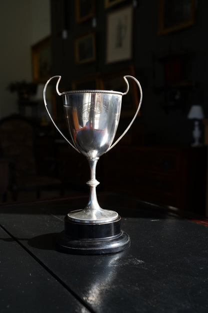 Vintage Neoclassical Style Silver Plate Snooker Trophy Cup