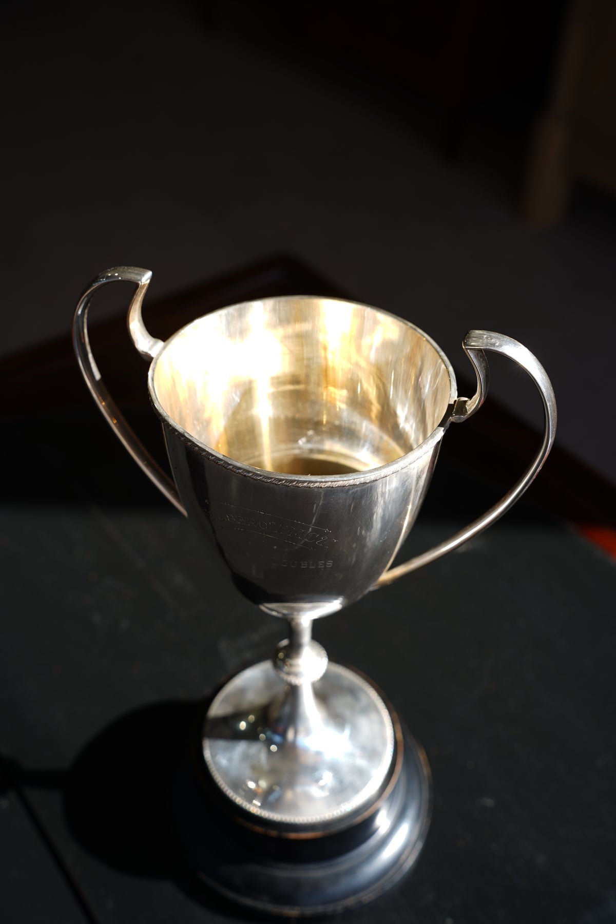 Vintage Neoclassical Style Silver Plate Snooker Trophy Cup