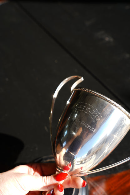 Vintage Neoclassical Style Silver Plate Snooker Trophy Cup