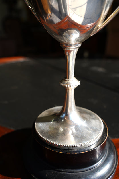 Vintage Neoclassical Style Silver Plate Snooker Trophy Cup
