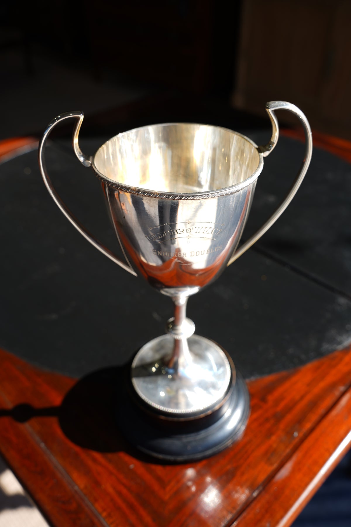 Vintage Neoclassical Style Silver Plate Snooker Trophy Cup