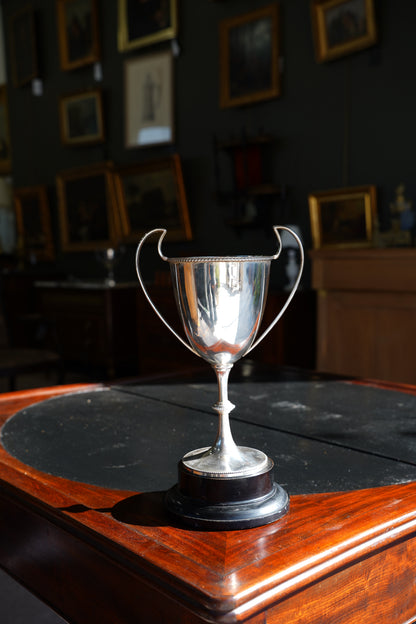 Vintage Neoclassical Style Silver Plate Snooker Trophy Cup