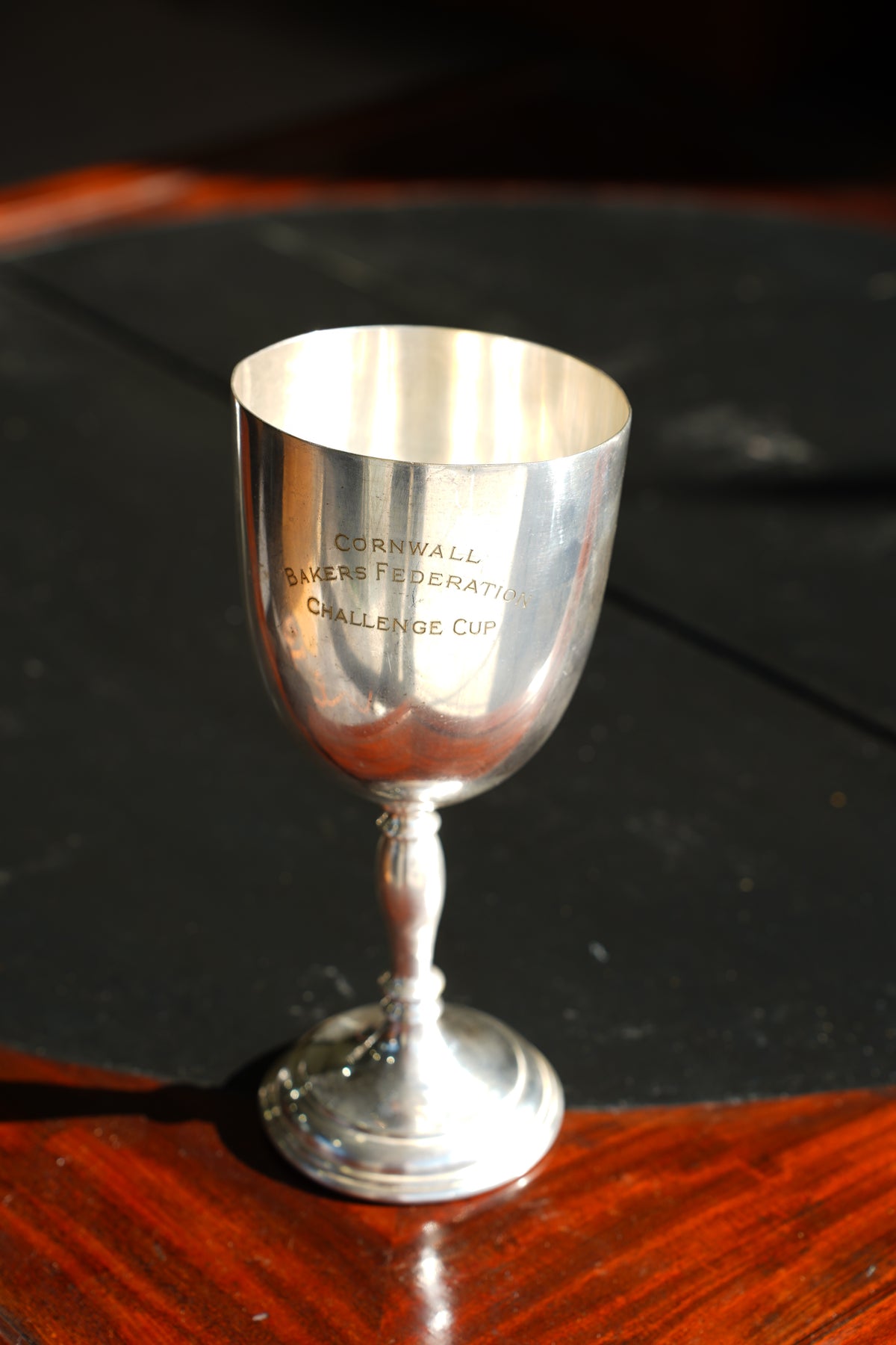 Vintage Silverplate Trophy Cup, Cornwall Bakers Federation Challenge Cup