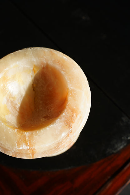 Antique Neoclassical Alabaster Pedestal Bowl